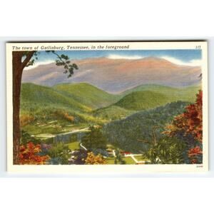 Vintage Linen Postcard Gatlinburg Tennessee Scenic Mountain View 1940s